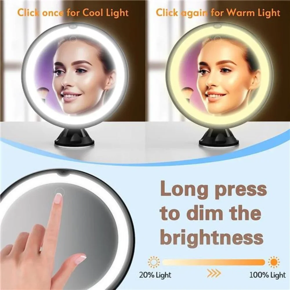 Upgraded 10x Magnifying Lighted Makeup Mirror with Touch Control, Powerful